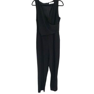 Ali & Jay Large Black Faux Wrap Sleeveless Minimalist Classic Capsule Jumpsuit